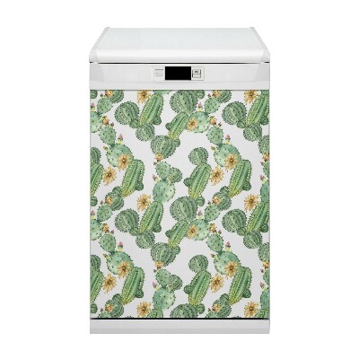 Aimant décoratif pour lave-vaisselle Cactus avec des fleurs