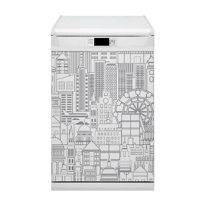 Deco magnetique pour lave vaisselle Ville esquissée