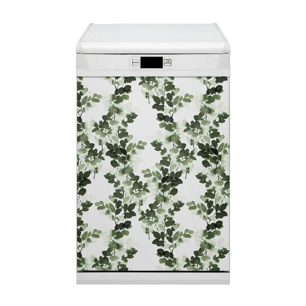 Aimant décoratif pour lave-vaisselle Feuilles vertes