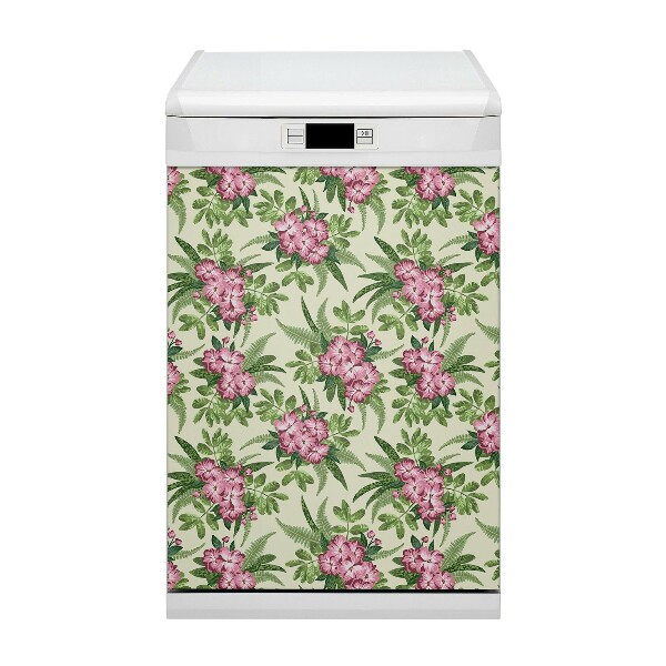 Aimant décoratif pour lave-vaisselle Fleurs tropicales