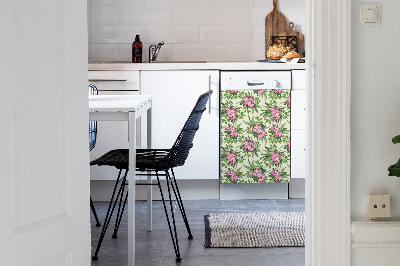 Aimant décoratif pour lave-vaisselle Fleurs tropicales