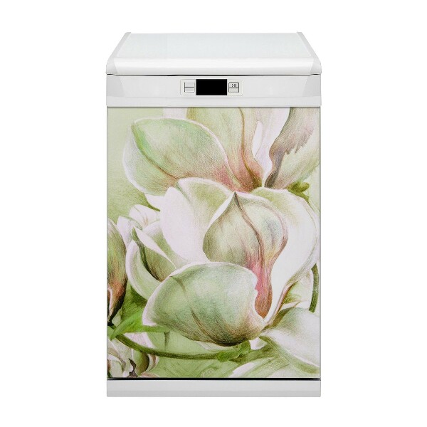 Aimant de couvercle de lave-vaisselle Fleurs de magnolia