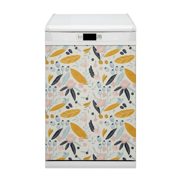 Aimant décoratif pour lave-vaisselle Feuilles pastel