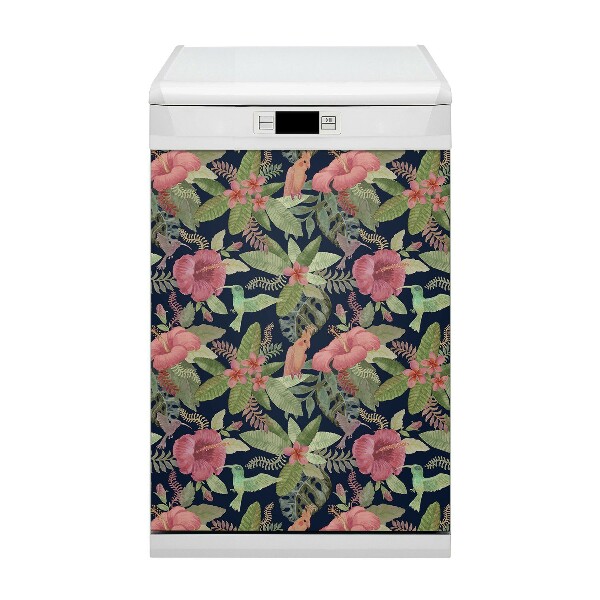 Deco magnetique pour lave vaisselle Perroquet dans la jungle