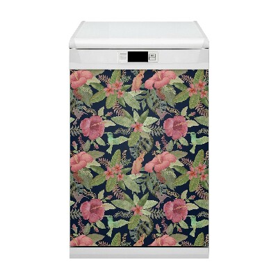 Deco magnetique pour lave vaisselle Perroquet dans la jungle