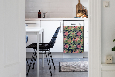 Deco magnetique pour lave vaisselle Perroquet dans la jungle