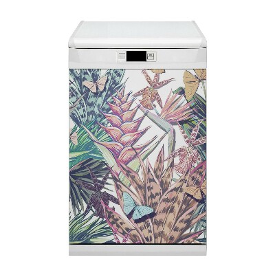 Aimant décoratif pour lave-vaisselle Fleurs et papillons