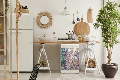 Aimant décoratif pour lave-vaisselle Fleurs et papillons