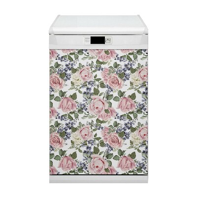 Deco magnetique pour lave vaisselle Roses aquarelles
