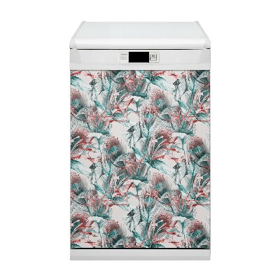 Aimant de couvercle de lave-vaisselle Dessin tropical
