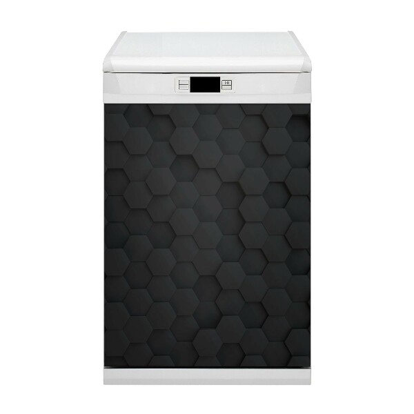 Deco magnetique pour lave vaisselle Hexagone à motif noir