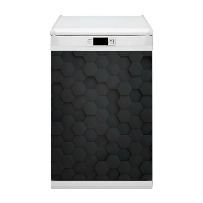 Deco magnetique pour lave vaisselle Hexagone à motif noir