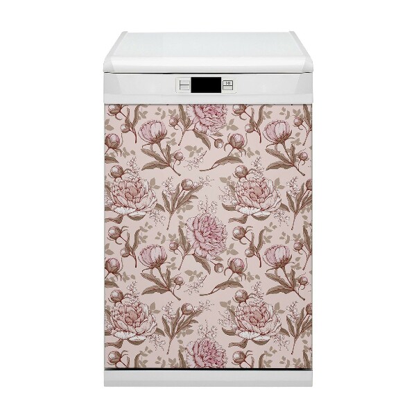 Aimant de couvercle de lave-vaisselle Pivoines roses
