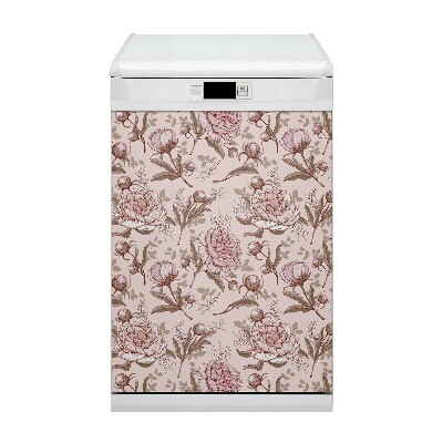 Aimant de couvercle de lave-vaisselle Pivoines roses