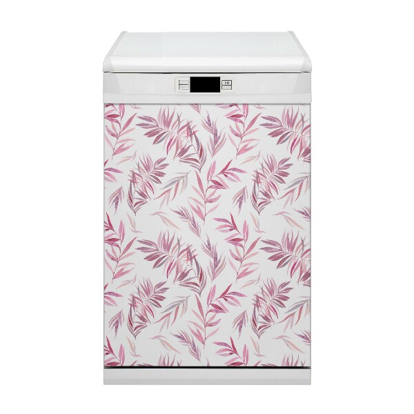 Aimant de couvercle de lave-vaisselle Feuilles roses