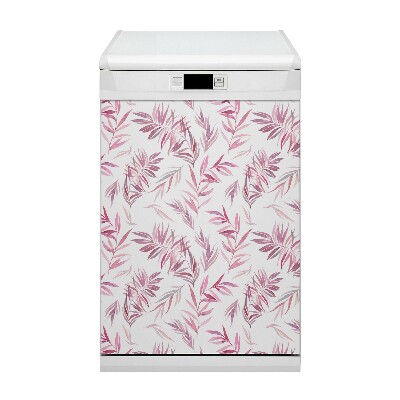 Aimant de couvercle de lave-vaisselle Feuilles roses