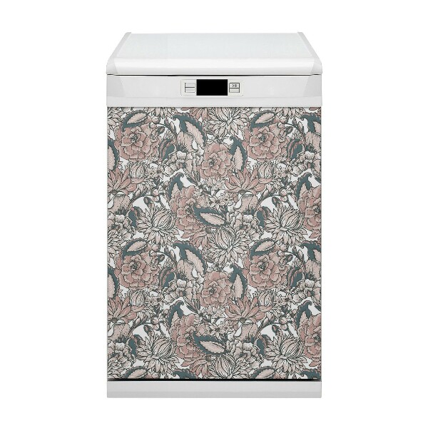 Magnet pour lave vaisselle Fleurs roses