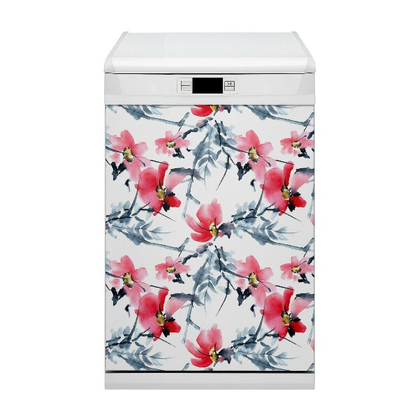 Aimant décoratif pour lave-vaisselle Motif de fleurs