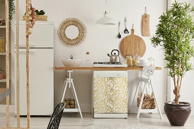 Deco magnetique pour lave vaisselle feuilles d'or