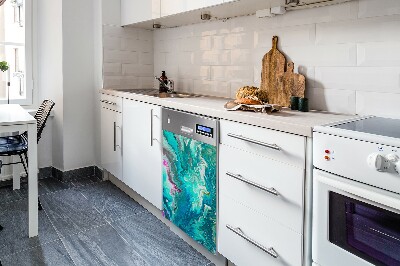 Aimant décoratif pour lave-vaisselle Abstraction verte