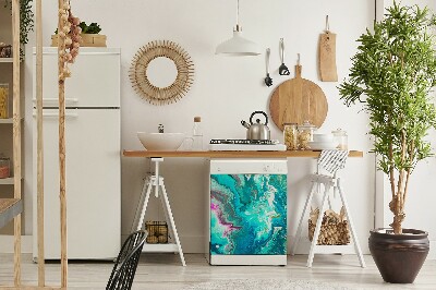 Aimant décoratif pour lave-vaisselle Abstraction verte