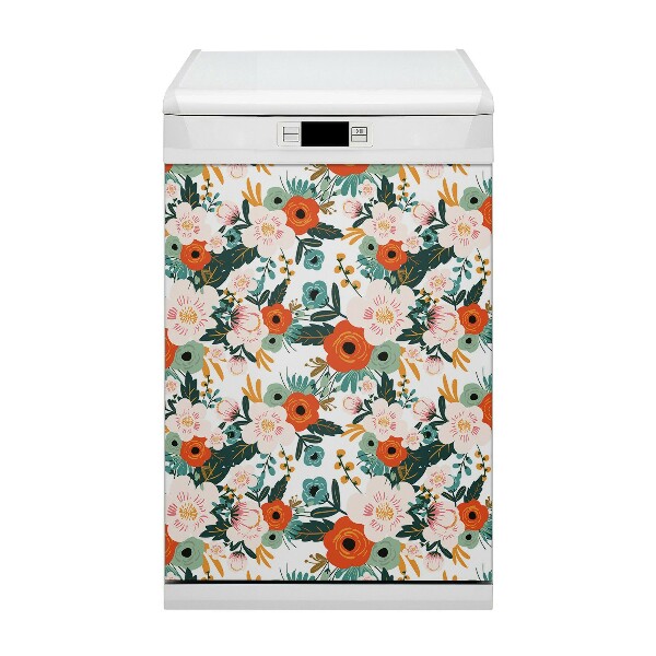Deco magnetique pour lave vaisselle Fleurs colorées