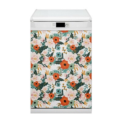 Deco magnetique pour lave vaisselle Fleurs colorées