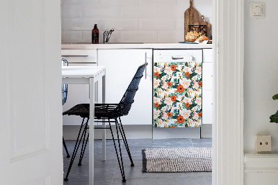 Deco magnetique pour lave vaisselle Fleurs colorées