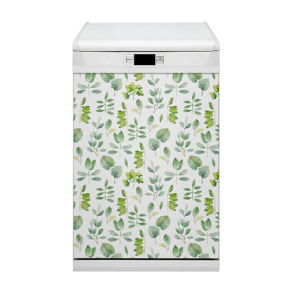 Deco magnetique pour lave vaisselle Feuilles vertes