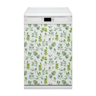 Deco magnetique pour lave vaisselle Feuilles vertes
