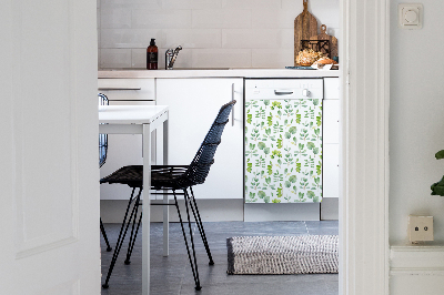 Deco magnetique pour lave vaisselle Feuilles vertes