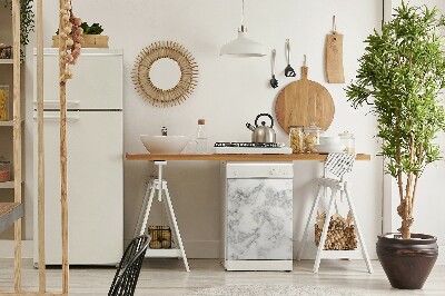 Aimant décoratif pour lave-vaisselle marbre blanc