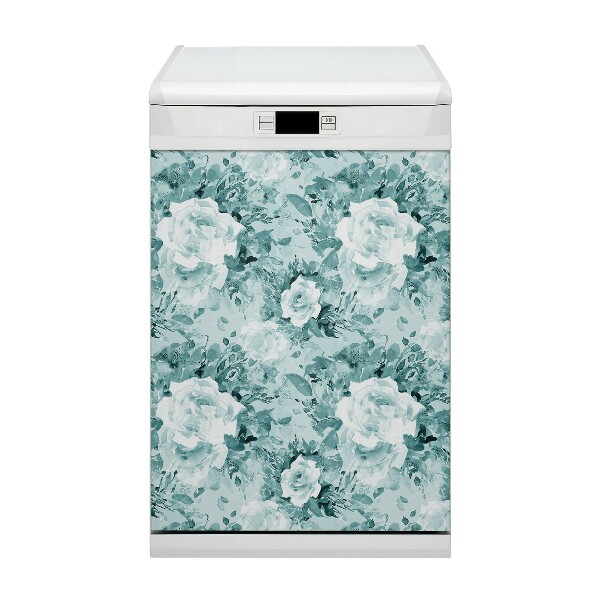 Aimant décoratif pour lave-vaisselle Fleurs bleues
