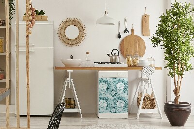 Aimant décoratif pour lave-vaisselle Fleurs bleues