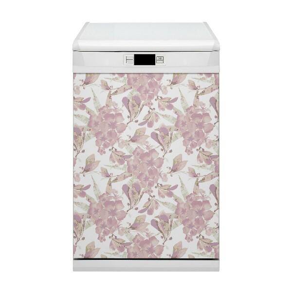 Deco magnetique pour lave vaisselle Hibiscus rose pâle