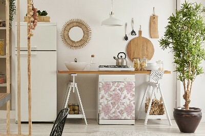Deco magnetique pour lave vaisselle Hibiscus rose pâle