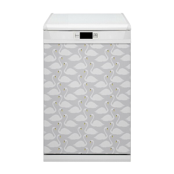 Deco magnetique pour lave vaisselle Cygnes blancs