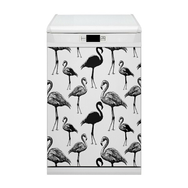 Aimant décoratif pour lave-vaisselle Flamingos rétro