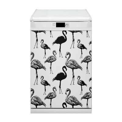 Aimant décoratif pour lave-vaisselle Flamingos rétro