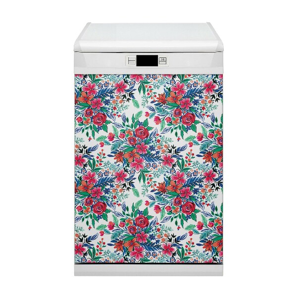 Aimant de couvercle de lave-vaisselle Fleurs colorées