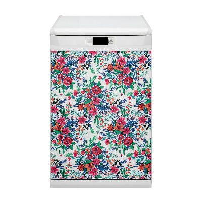 Aimant de couvercle de lave-vaisselle Fleurs colorées