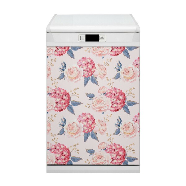 Deco magnetique pour lave vaisselle Hortensias