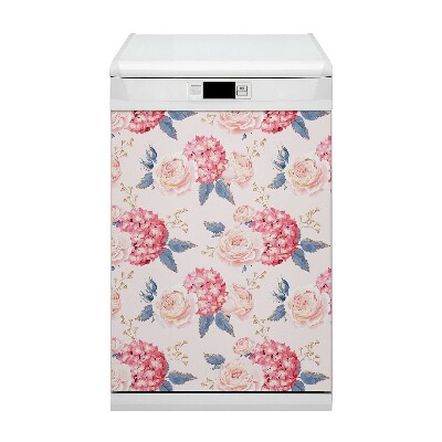 Deco magnetique pour lave vaisselle Hortensias