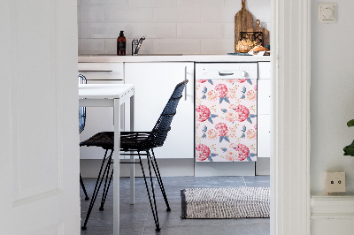 Deco magnetique pour lave vaisselle Hortensias