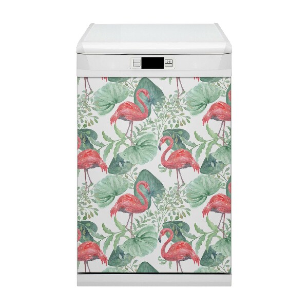 Aimant décoratif pour lave-vaisselle Flamingos exotiques
