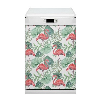 Aimant décoratif pour lave-vaisselle Flamingos exotiques