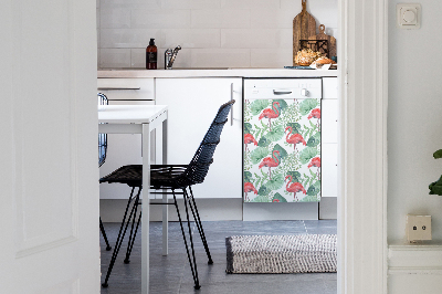 Aimant décoratif pour lave-vaisselle Flamingos exotiques