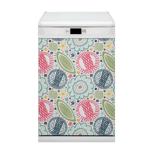 Aimant décoratif pour lave-vaisselle Fleurs colorées