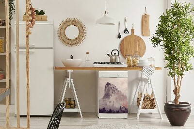Aimant décoratif pour lave-vaisselle Montagne dans la forêt