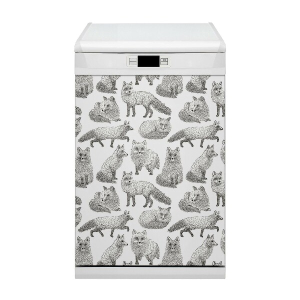 Aimant décoratif pour lave-vaisselle Foxes dessinés